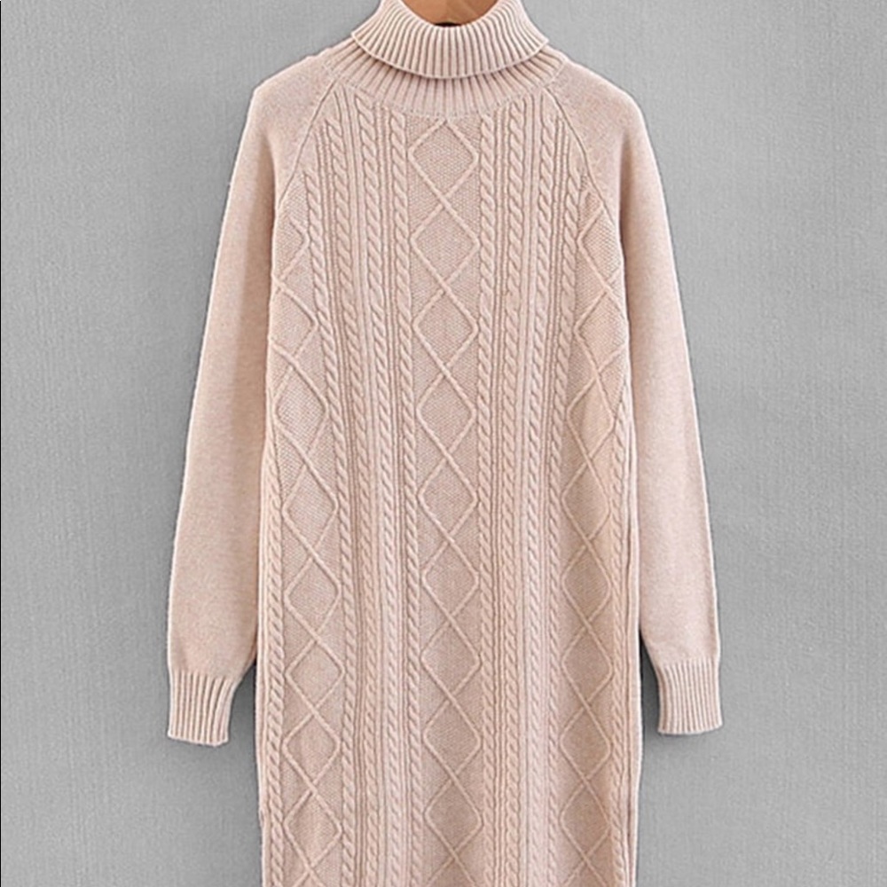 🆕Soft &Classy high neck long sleeve sweater dress - Picture 2 of 7
